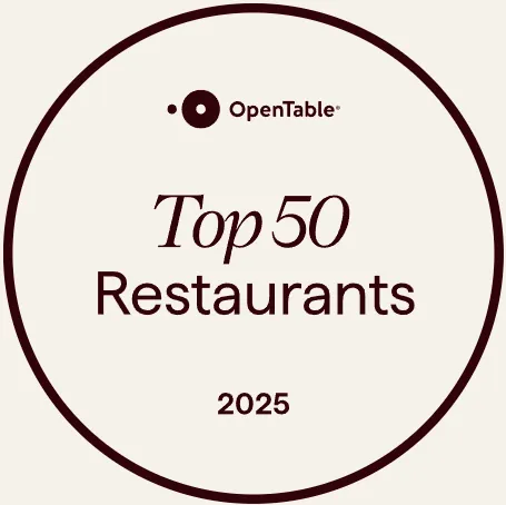 Eddy + Wolff named in OpenTable's Top 50 Restaurants in Australia 2025, based on over 195,000 verified diner reviews — one of 14 Queensland restaurants on the national list