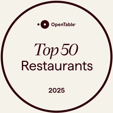 OpenTable Top 50 Restaurants 2025 badge